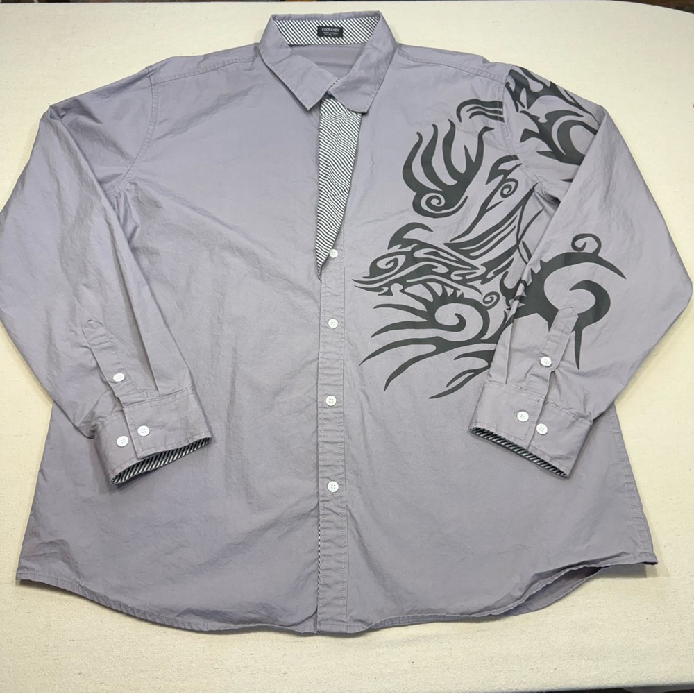 COOFANDY Mens XL Tribal Long Sleeve Button Shirt